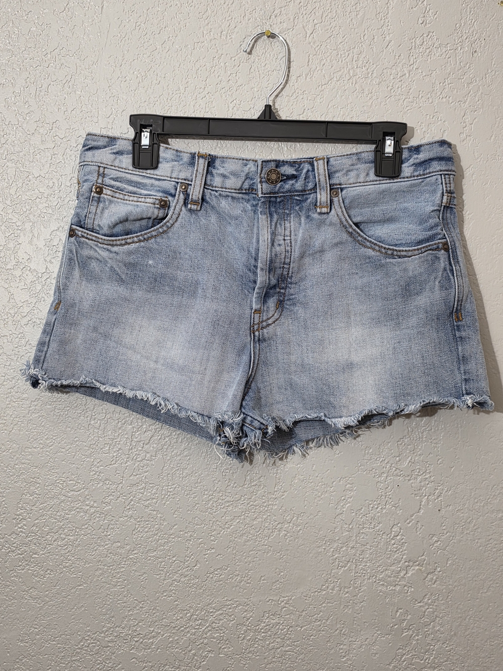 Free People Light Blue Cut Off Denim Shorts Womens 28 High Waist Shorty